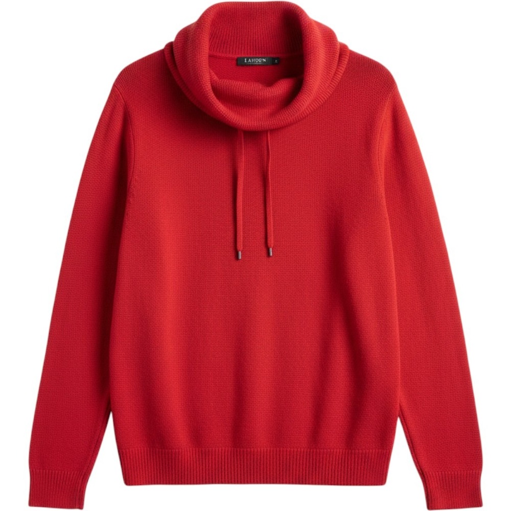 Lauren Ralph Lauren Red Cowl Neck Drawstring Knit Sweater Womens 3X Plus Size
